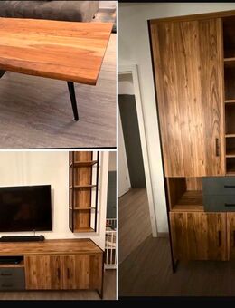 Hochwertige Wohnzimmer Möbel Set bestehend aus Vitrine, Lowboard, Regal, Couchtisch - Löningen