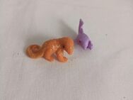 2 Stück Ü-Eier Figuren ENB193 und ENB181 orange Dino und lila Delphin ca.2018/2019 - Essen