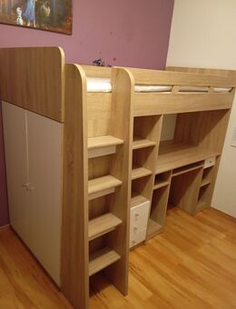Hochbett mit Schreibtisch und Schrank - Neuburg (Donau)