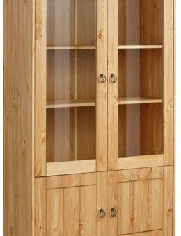 Home affaire Vitrine Indra aus massiver Kiefer, FSC®, Höhe 145 cm, dezentes Ornament