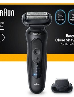 Braun Elektrorasierer Series 5 52-N1200s, Aufsätze: 1, 100% wasserdicht, Präzisionstrimmer-Aufsatz, Bis zu 50 Min