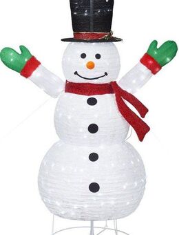 IC Winterworld LED Dekofigur Weihnachtsdeko aussen, LED fest integriert, Kaltweiß, Schneemann, Höhe ca. 180 cm