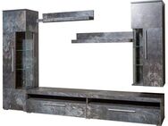 INOSIGN Wohnwand India,Breite 245cm moderne Mediawand ohne Beleuchtung, Anbauwand (Set,5-St, 1xVitrine,1xHängevitrine,1TV-Schrank,2xWandregal)