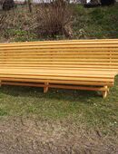 Bayrische Gartenbank Holzbank Hausbank fertig lasiert.Länge ca 2,5 m in 84558