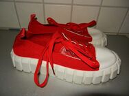 Damen Segeltuch Schuh Gr. 38 - LLDG - rot weiss Sneaker - Chemnitz