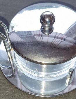 Parmesanschale, Marmeladenschale - Glas / Edelstahl - Essen