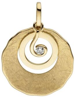 JOBO Kettenanhänger Anhänger eismatt, 585 Gold mit Diamant 0,05 ct.