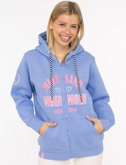 Zwillingsherz Sweatjacke "Moin Moin" Kapuze, Langarm, Reißverschluss, modisch, maritim, Kordelzug