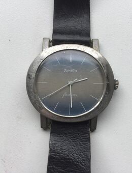 ZentRa Fashion Unisex Armbanduhr Edelstahl mit Lederarmband 1970er Jahre - Fulda