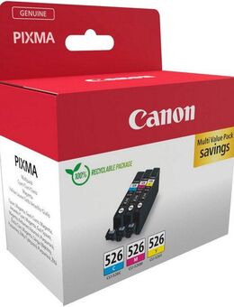 Canon CLI-526 C/M/Y Multipack Tintenpatrone (Packung, 3-tlg)