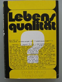 „Lebensqualität“? Von der Hoffnung Mensch zu sein (1974) - Münster