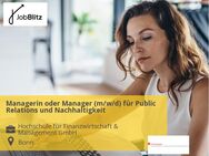 Managerin oder Manager (m/w/d) für Public Relations und Nachhaltigkeit - Bonn