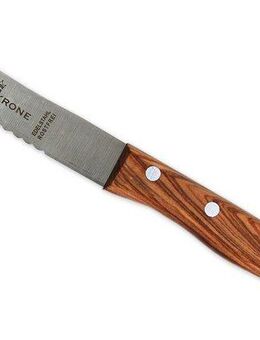 Olivenholz-erleben Brötchenmesser mit Edelstahlklinge und Olivenholzgriff, Wellenschliff, rostfreie Edelstahlklinge, Olivenholzgriff
