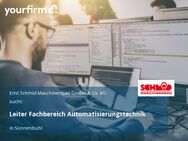 Leiter Fachbereich Automatisierungstechnik - Sonnenbühl