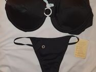 BH 85C und Stringtanga M von Gracya.Neu Schwarz,Strass,Crossdresser. - Hannover Vahrenwald-List