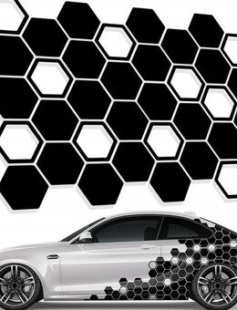 Aufkleber für Auto - Wabenmuster Hexagon (36 Stück, 9 cm) Set 2 - Ingolstadt