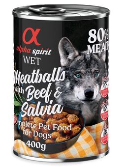 alpha spirit Dog Meatballs 6 x 400 g - Rind & Salbei