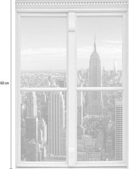 queence Wandsticker New York, Wandsticker, Wandbild, selbstklebend, 3D, Fenster