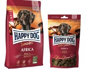 Happy Dog Kombi-Paket: Supreme Sensible 10 / 12,5 kg + 5 x 100 g Soft Snack - Sensible Africa 12,5kg + Africa 5 x 100 g
