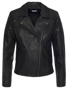 LASCANA Lederimitatjacke mit Bikerdetails, kurze Bikerjacke, figurbetont