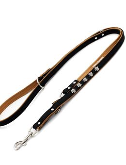 Heim Vorführleine Edelweiß, schwarz/natur - 200 cm lang, 18 mm breit