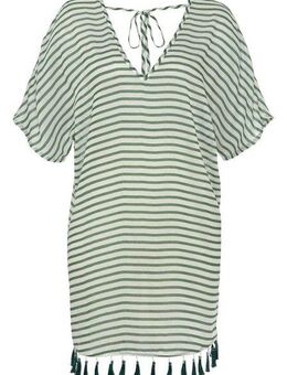 Venice Beach Chiffontunika mit Streifenprint, Quasten mit Fransen, Cover-Up