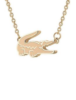 Lacoste Kette mit Anhänger Schmuck Edelstahl Halsschmuck Halskette Ankerkette CROCODILE