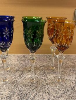 6 farbige Bleikristallgläser – Dorotheenhütte Wolfach – mundgeblasen & handgeschliffen - Seewald