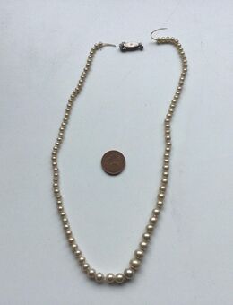 Damen Halskette Perlenkette Vintage Defekt mit 835er Silber Verschluss - Fulda