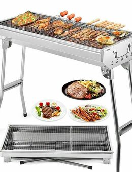 BBQ Edelstahl Holzkohlegrill Klappgrill Standgrill Camping - Wuppertal
