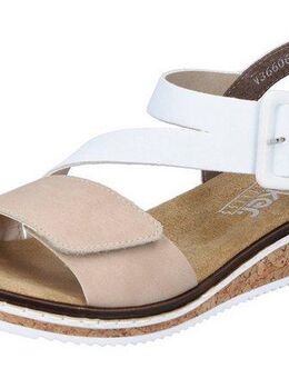 Rieker Riemchensandale, Sommerschuh, Sandalette, Keilabsatz, mit asymmetrischem Riemchen
