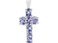 Vira Jewels Kette mit Anhänger 925-Sterling Silber rhodiniert Glänzend Tansanit violett