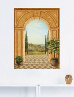 Artland Wandbild Ausblick mit Zitronenbaum, Fensterblick (1 St), als Leinwandbild, Poster, Wandaufkleber in verschied. Größen