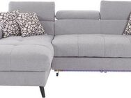 COTTA Ecksofa Mia L-Form mit 3 Zierkissen, wahlweise mit Bettfunktion, Bettkasten, Beleuchtung & Wireless-Charger