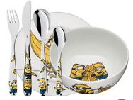 WMF Kindergeschirr-Set Minions (6-tlg), 1 Personen, Cromargan® Edelstahl Rostfrei 18/10, Porzellan, ab 3 Jahren, hygienisch, säurefest