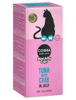 Sparpaket Cosma Mini Jelly Cups 12 x 25 g - Thunfisch/Krebs