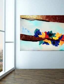 Abstrakt Acryl Gemälde mit rose Blattgold auf Leinwand - Bremen