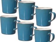 Ritzenhoff & Breker Becher Kaffeebecher-Set Visby 6tlg, Weiß, Steinzeug, 6-teilig