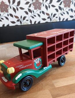 US WEIHNACHTS-TRACK aus HOLZ - Als ADVENTSKALENDER - Farbe ROT - SEHR SCHÖN - Oberderdingen