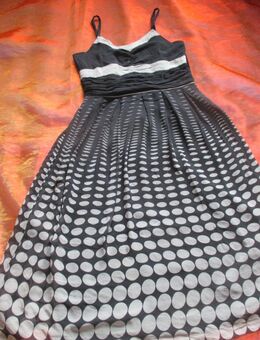 NEUw * Edel * Cocktail * Abend * Ausgeh * Ball * Disco * Tupfen * Punkte * Polka Dots * SEIDEN * Träger * KLEID "NICOWA" Gr. 34- 36/ XS- S * schwarz- grau * - Riedlingen