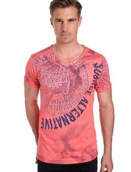 Rusty Neal T-Shirt mit Strasssteinen und Frontprint