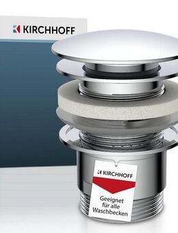 Kirchhoff Duschablauf, Universal Waschbecken Ablaufgarnitur, Abfluss Stöpsel, Chrom