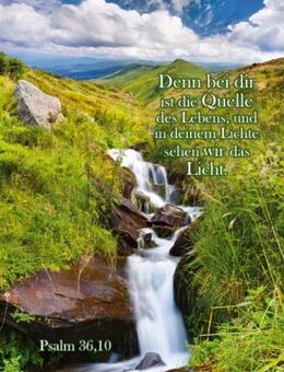 Christliches Poster A1 – Kleiner Wasserfall – Psalm 36,10- Perfekt für den Schaukasten u.a. - Wilhelmshaven Zentrum