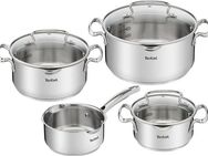 Tefal Topf-Set Duetto+ G719S7, Edelstahl 18/10 (Set, 7-tlg., Kochtopf mit Glasdeckel 16/20/24 cm, Stielkasserolle 16 cm), hochwertiger Edelstahl, hochglanzpoliert, Glasdeckel mit Siebfunktion