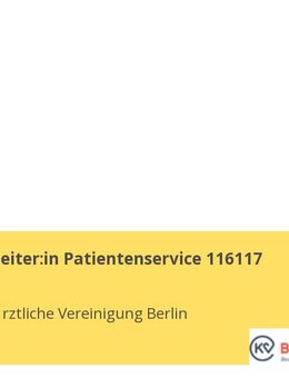 Abteilungsleiter:in Patientenservice 116117 - Berlin