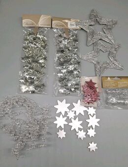 Bastelzubehör Material Weihnachten, Silber Kugeln und Sterne teilweise neu ovp - Essen