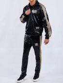 Adidas Firebird Anzug Chile 62 Schwarz Gold Jacke Hose Tracksuit in 22547