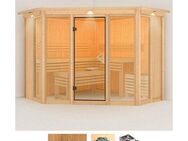 Karibu Sauna Astrid 2, BxTxH: 245 x 245 x 202 cm, 68 mm, (Set) 9-kW-Ofen mit integrierter Steuerung