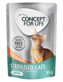 Concept for Life Sterilised Cats Lachs getreidefrei - in Soße - Sparpaket: 24 x 85 g