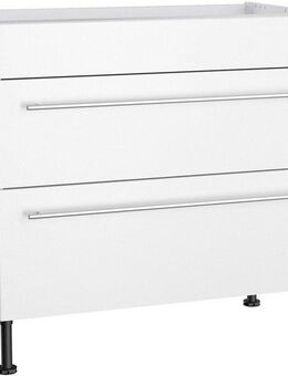 KOCHSTATION Kochfeldumbauschrank KS-Bern2 Breite 90 cm, Kochfeldumbauschrank, 2 Auszügen, 1 feste Blende